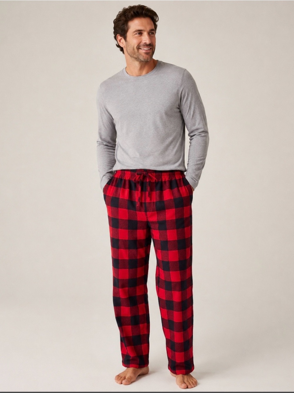 LANDSEND Mens Sherpa Lined Flannel Sleep Pants PJ Pajama Bottoms Warm & Cozy